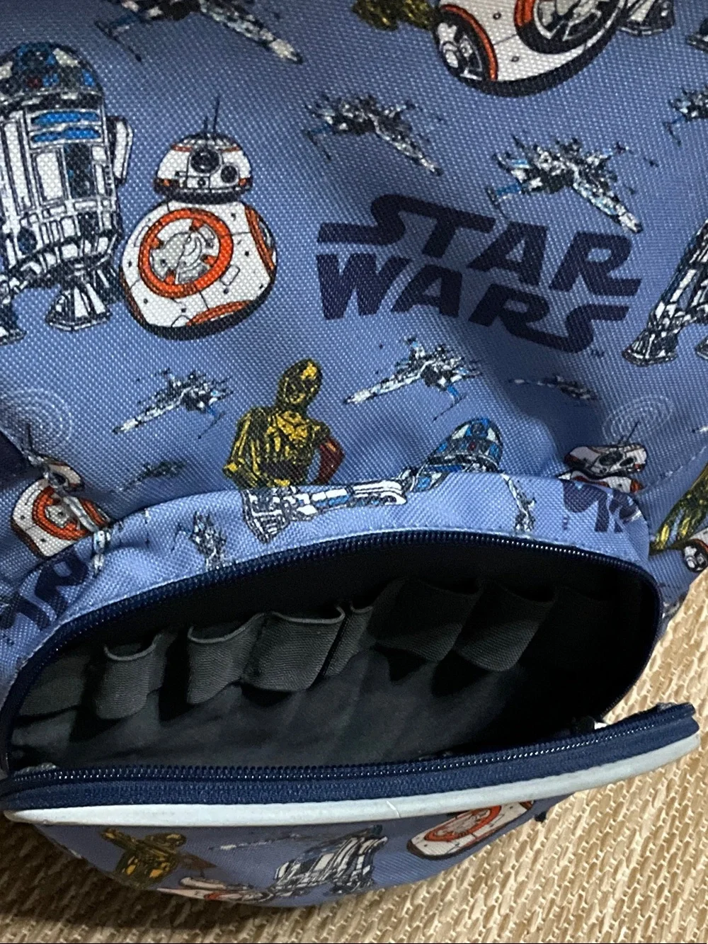 Pottery Barn Kids Blue Star Wars Droid Print Backpack